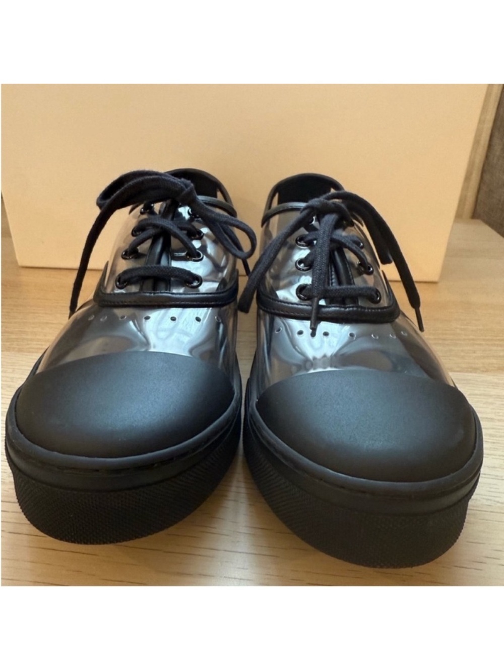 Celine Black Transparent Lace-Up Platform Sneakers - Picture 7 of 9